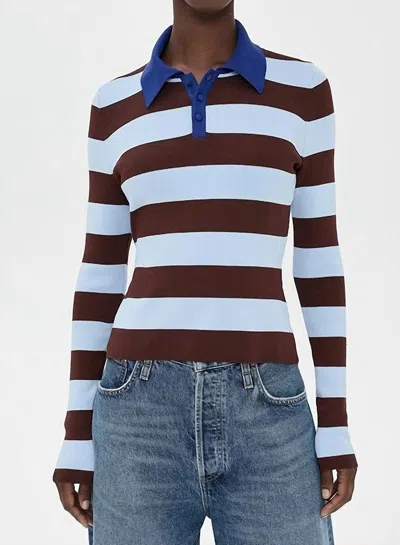 Solid & Striped The Debra Rugby Stripe Top In Blue