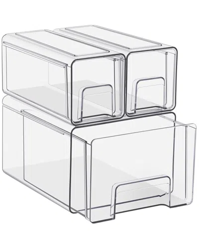 Sorbus 3pc Clear Stackable Storage Drawers In Transparent