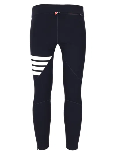 Thom Browne Compression Tights W/ 4 Bar In Polyamide Stretch Interlock In Blue