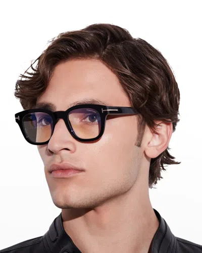 Tom Ford Blue Block Square Optical Frame In Black