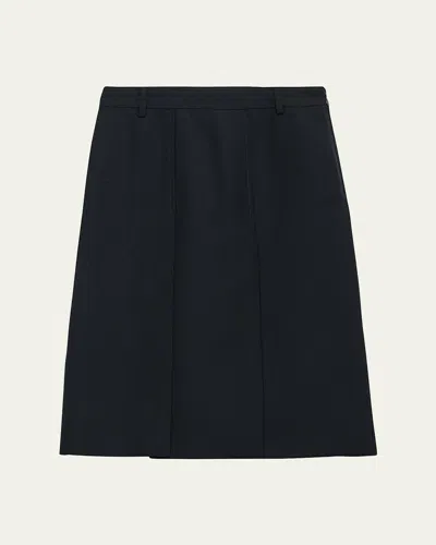 Prada Knee-length Skirt With Multiple Slits And Loops In Black