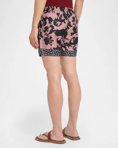 Dries Van Noten Abstract Floral Polyamide Geometric Trim Swim Shorts In Multi