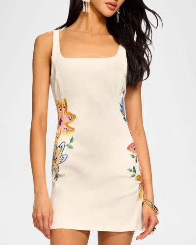 Ramy Brook Adriana Floral Embroidered Denim Mini Dress In Multi