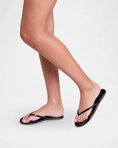 Tkees Lily Patent Leather Flip-flops In Black