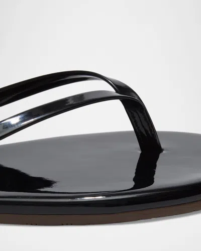 Tkees Lily Patent Leather Flip-flops In Black