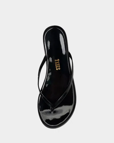 Tkees Lily Patent Leather Flip-flops In Black