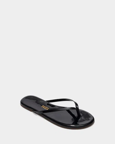 Tkees Lily Patent Leather Flip-flops In Black