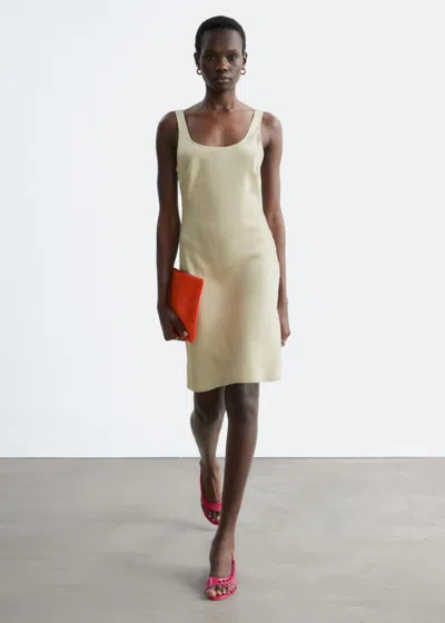 & Other Stories Strappy Satin Mini Dress In Neutral