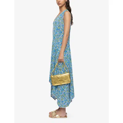 Zadig & Voltaire Womens Pear Rerol Floral-print Woven Midi Dress Xs In Blue
