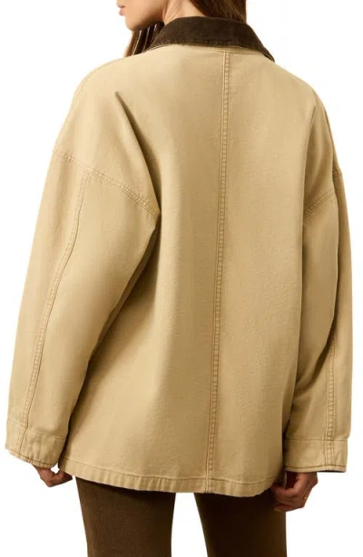 Faherty Sunwashed Canvas Barn Jacket In Neutral