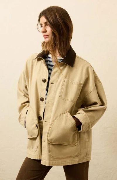 Faherty Sunwashed Canvas Barn Jacket In Neutral