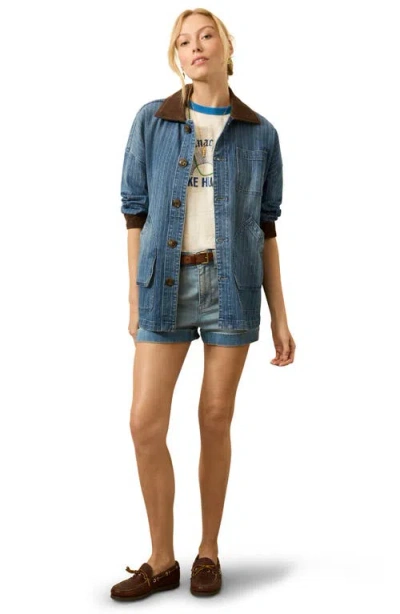 Faherty Sunwashed Denim Barn Jacket In Blue