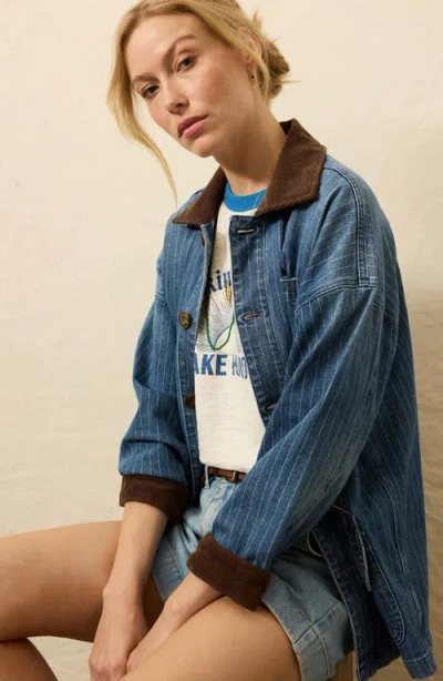 Faherty Sunwashed Denim Barn Jacket In Blue