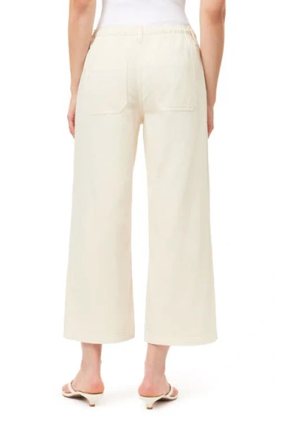 Kensie Drapey Easy Cropped Drawstring Pants In White