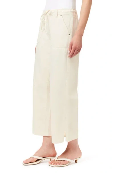 Kensie Drapey Easy Cropped Drawstring Pants In White