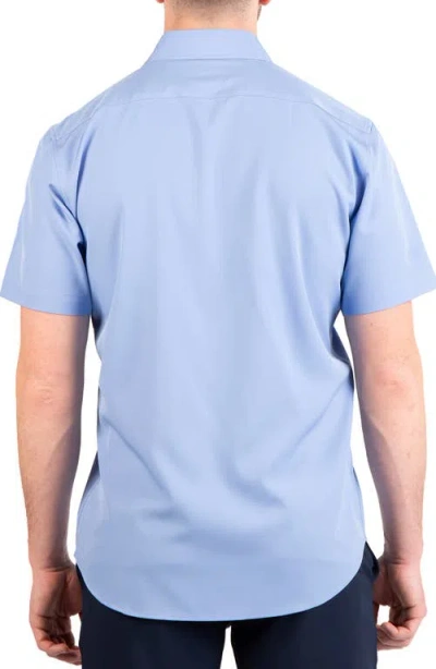 Tailorbyrd Solid Performance Short Sleeve Shirt In Blue