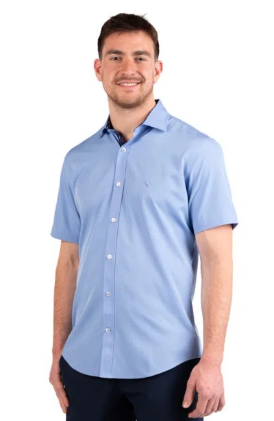 Tailorbyrd Solid Performance Short Sleeve Shirt In Blue