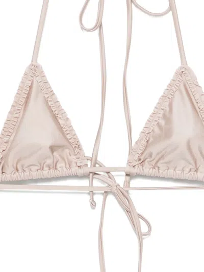 Frankies Bikinis Nick Ruffled Triangle Bikini Top In Neutral
