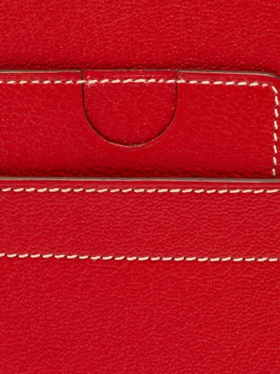 Pre-owned Hermes In-the-loop Leather Phone Case In Red