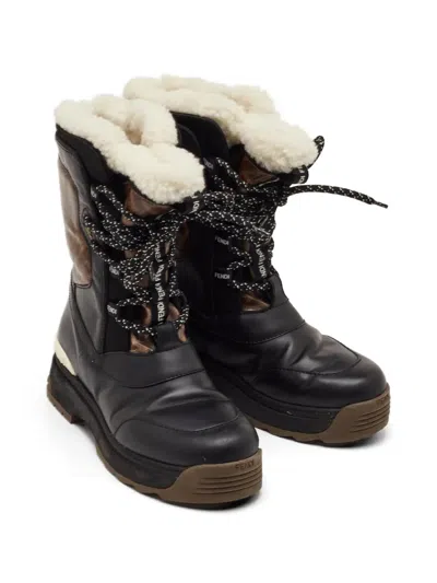 Pre-owned Fendi T-rex Zucca Boots In Black