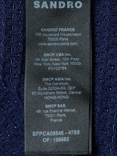 Pre-owned Sandro Logo Sleeveless Jacket In Blue