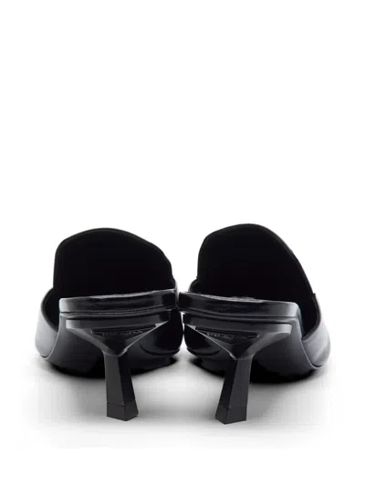 Pre-owned Prada Logo-plaque Mules In Black