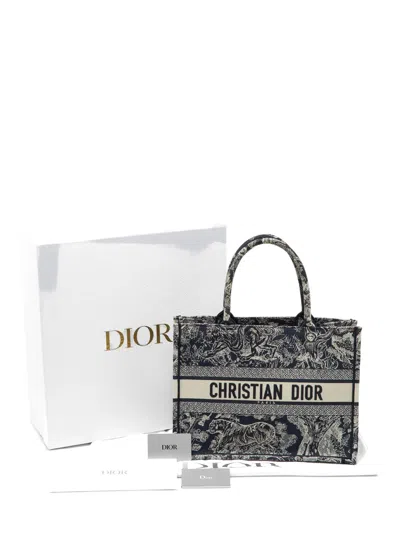 Pre-owned Dior Medium Book Tote Bag In Blue