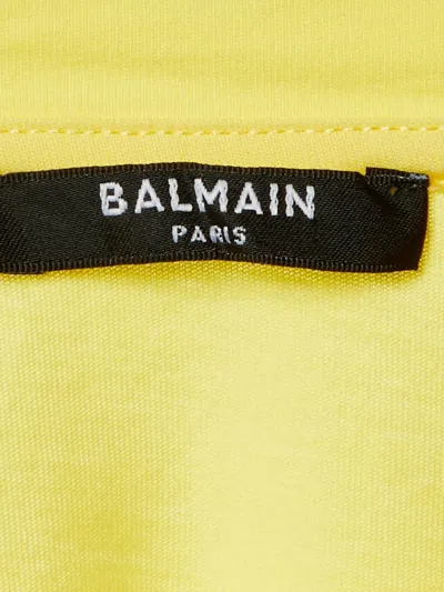 Pre-owned Balmain Logo-print T-shirt In Yellow
