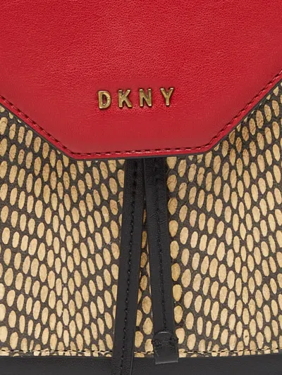 Pre-owned Dkny Small Alexa Leather Backpack In Black