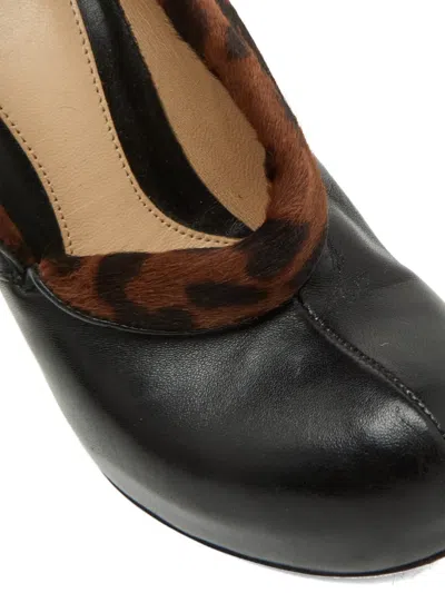 Pre-owned Fendi Leopard-print Platform Pumps In Black