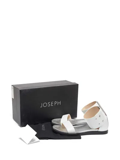 Pre-owned Joseph Ankle Strap Flat Sandals In White