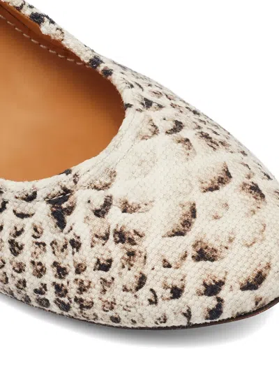 Pre-owned Lanvin Python-print Pumps In Neutral