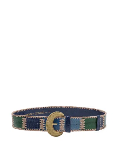 Maliparmi Patchwork Snakeskin-effect Belt In Multi