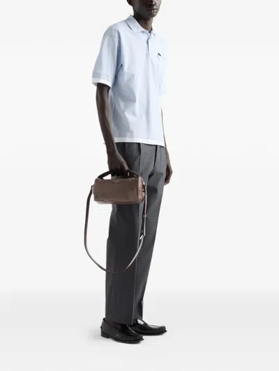 Prada Leather Shoulder Bag In Brown