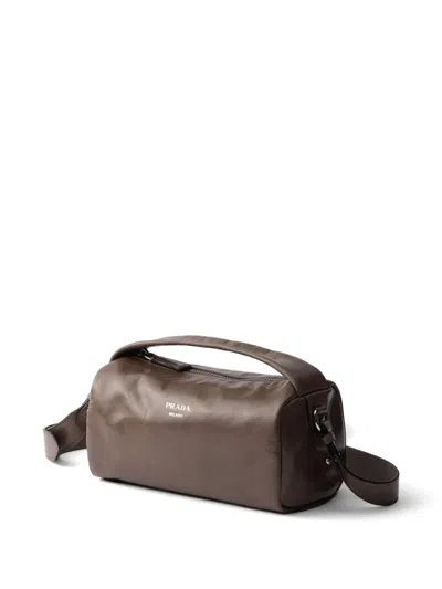 Prada Leather Shoulder Bag In Brown