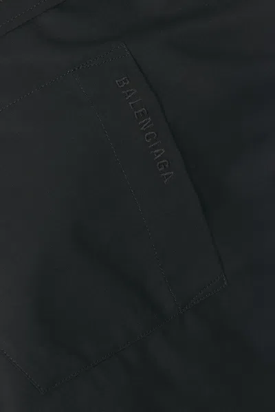 Balenciaga Off Shoulder Crop Shirt Long Sleeves In Black