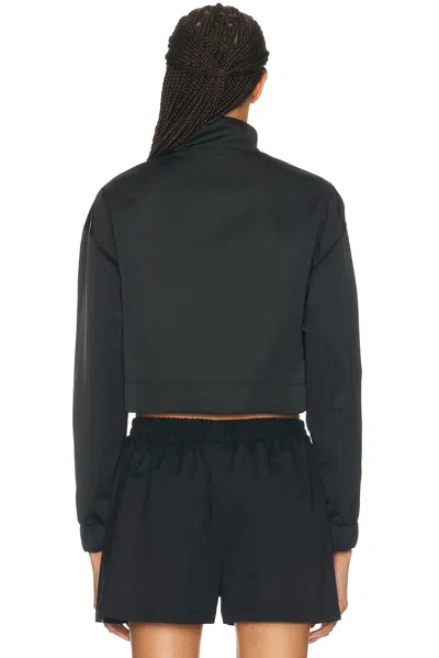 Balenciaga Cropped Technical Faille Track Jacket In Black