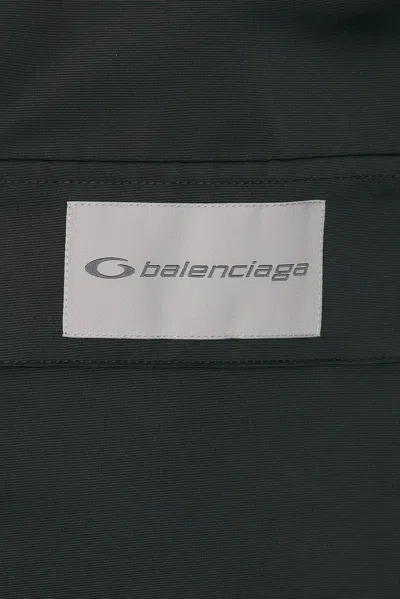 Balenciaga Cropped Technical Faille Track Jacket In Black