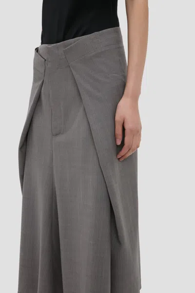 Victoria Beckham Asymmetric Virgin Wool Midi Skirt In Animal Print