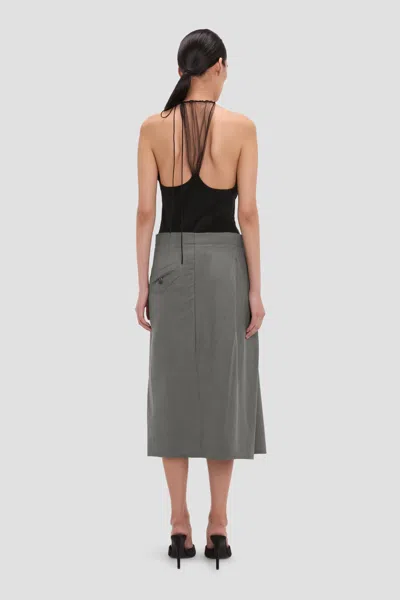 Victoria Beckham Asymmetric Virgin Wool Midi Skirt In Animal Print