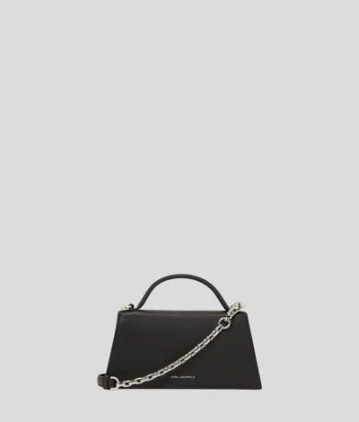 Karl Lagerfeld Signature Slim Leather Tote Bag In Black