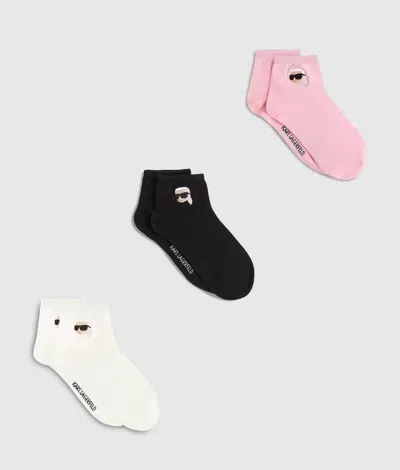 Karl Lagerfeld Ikon Short Socks – 3-pack In Multi