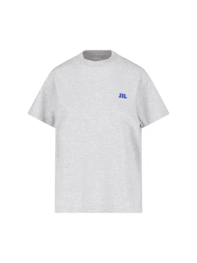 Jil Sander T-shirt Logo In Gray
