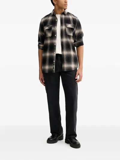 Rip Curl Check-pattern Flap-pocket Shirt In Black