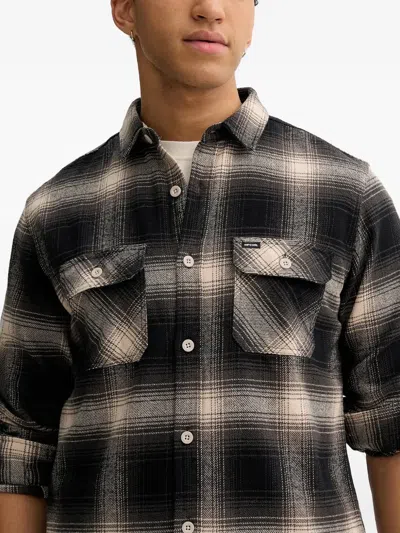 Rip Curl Check-pattern Flap-pocket Shirt In Black
