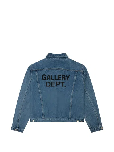 Gallery Dept. Denim Solid Shirt Collar Jacket In Blue