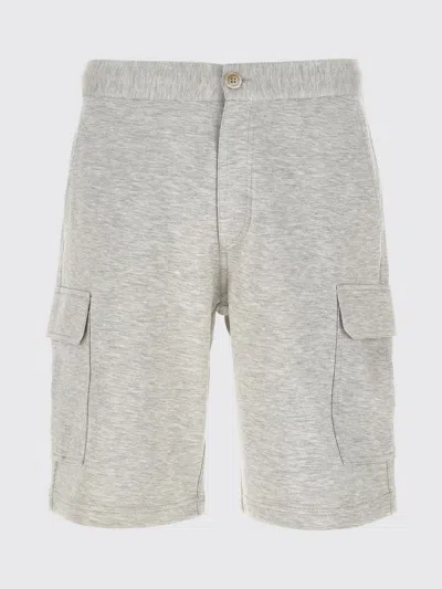 Brunello Cucinelli Grey Solid Shorts In Gray