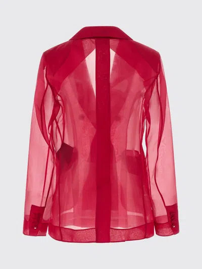 Max Mara Double Breasted Wool Blazer In Red