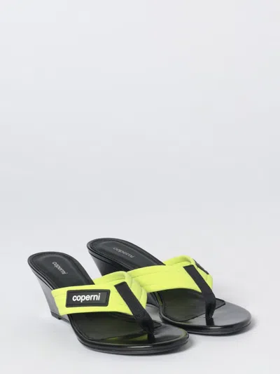Coperni Logo-patch Wedge Sandals In Green