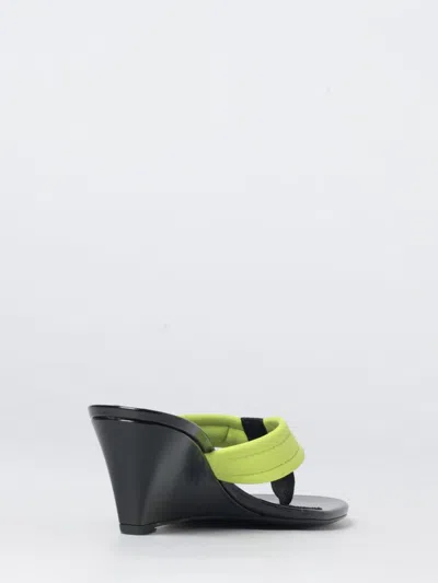 Coperni Logo-patch Wedge Sandals In Green